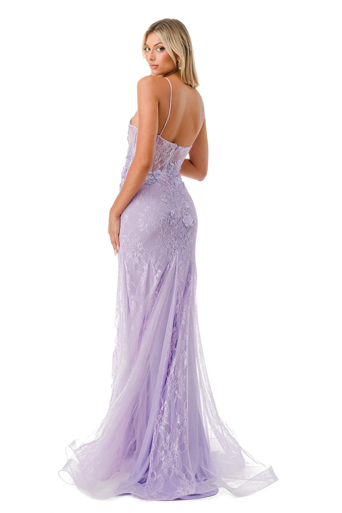 3D Floral Fitted Bustier Gown by Coya P2120
