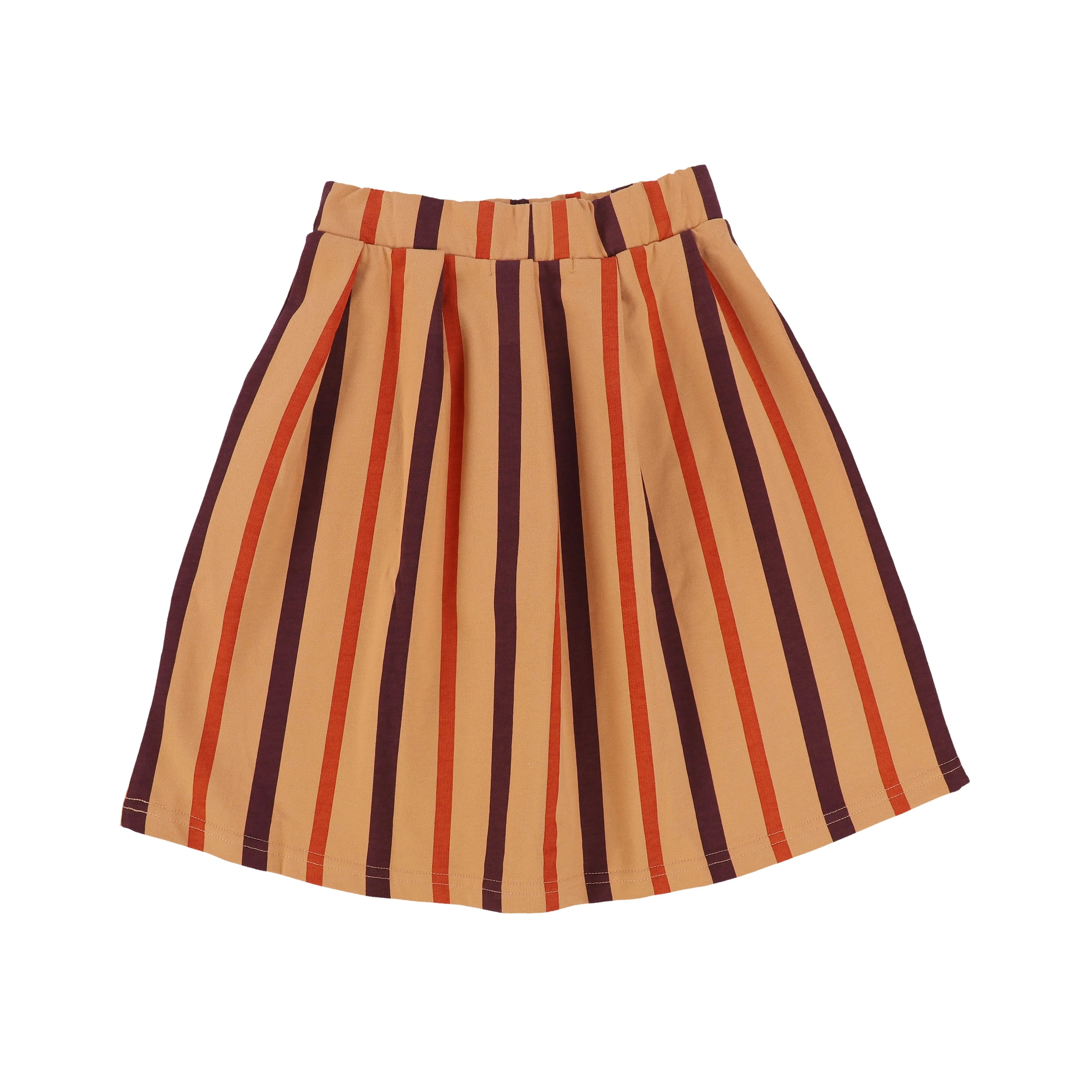 A Monday Peach Multicolor Stripe Flare Skirt [Final Sale]