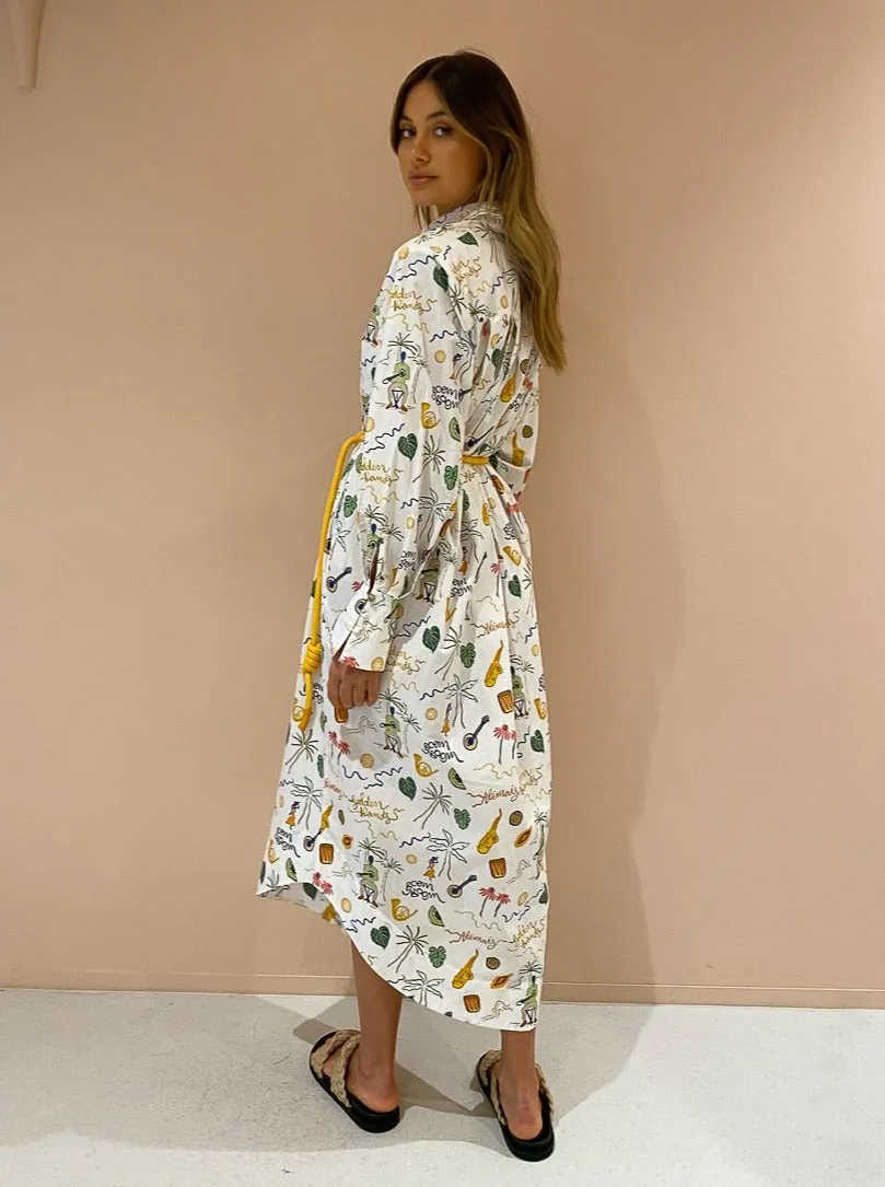 Alemais Golden Hands Shirtdress in Multi