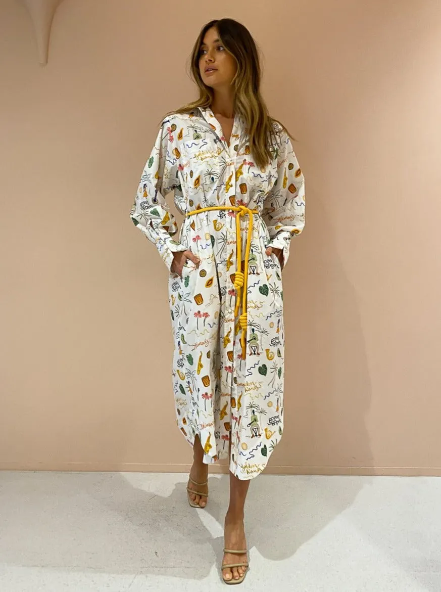 Alemais Golden Hands Shirtdress in Multi