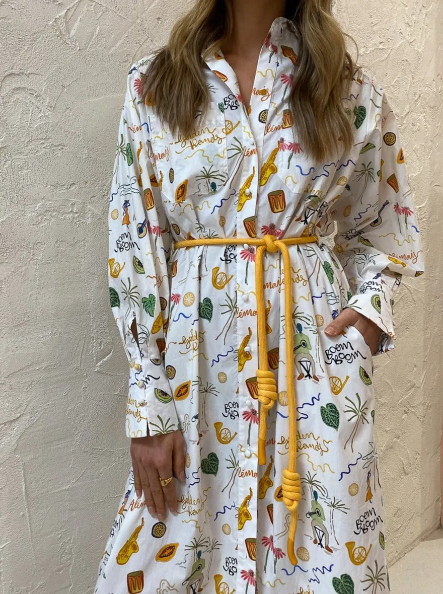 Alemais Golden Hands Shirtdress in Multi