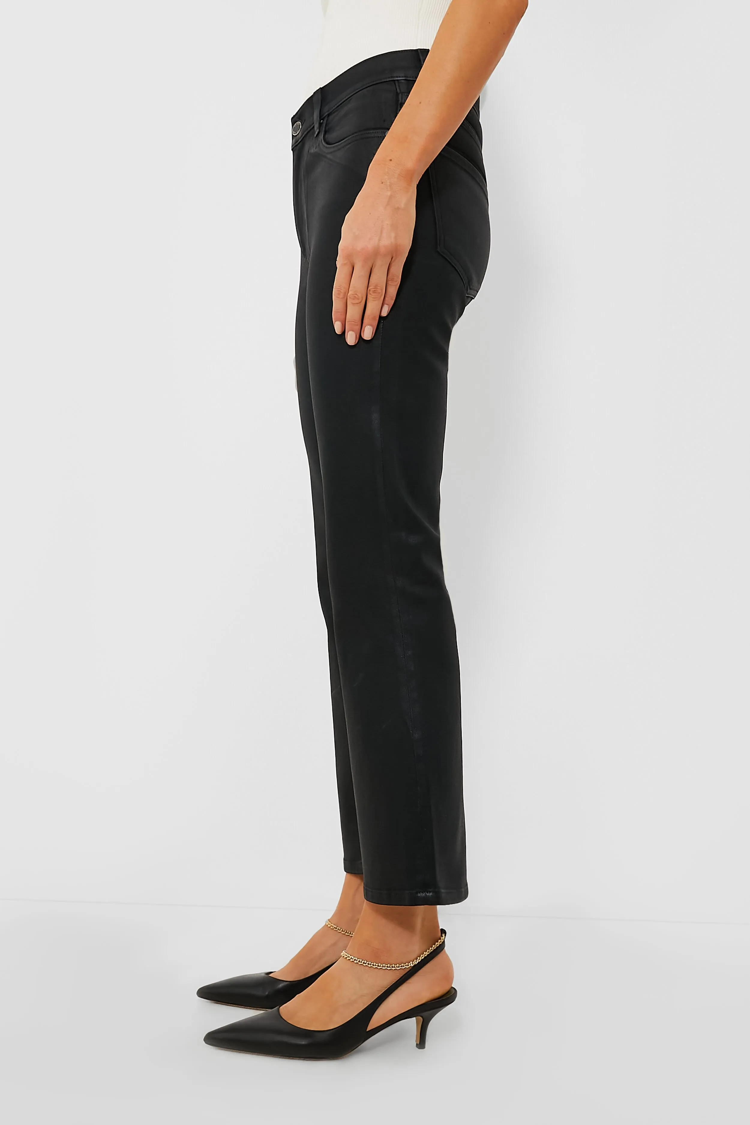 Black Coated Bella Crop Flare
