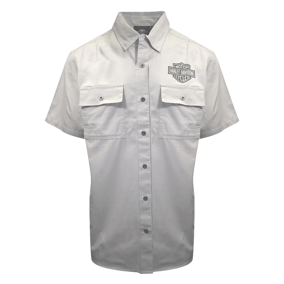 Branded  Men's Solid Light Grey S/S Woven Shirt (S03)