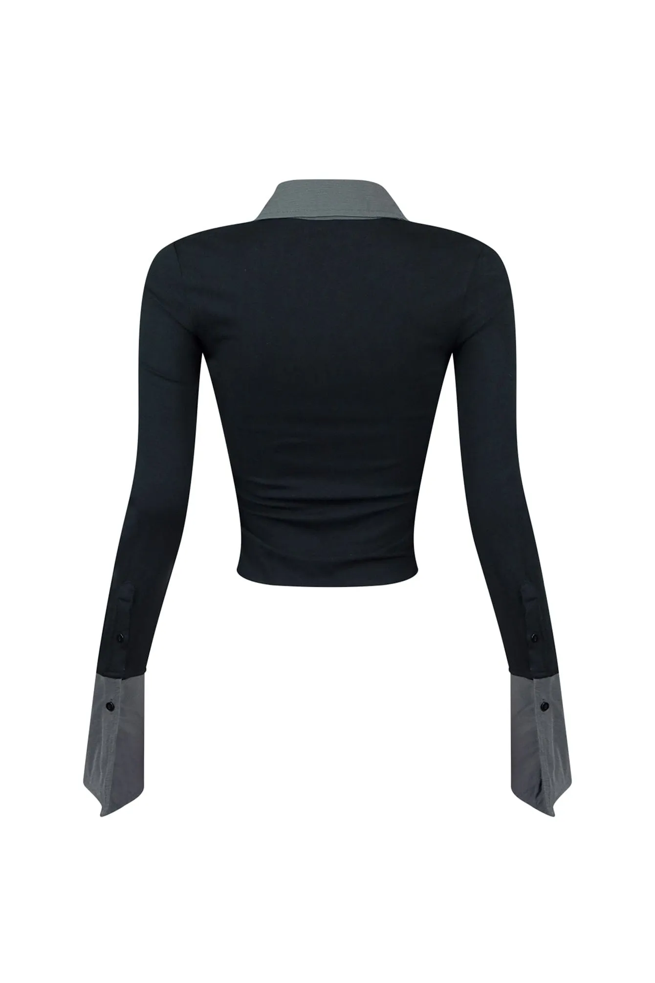 Demure Girl Poplin Contrast Top