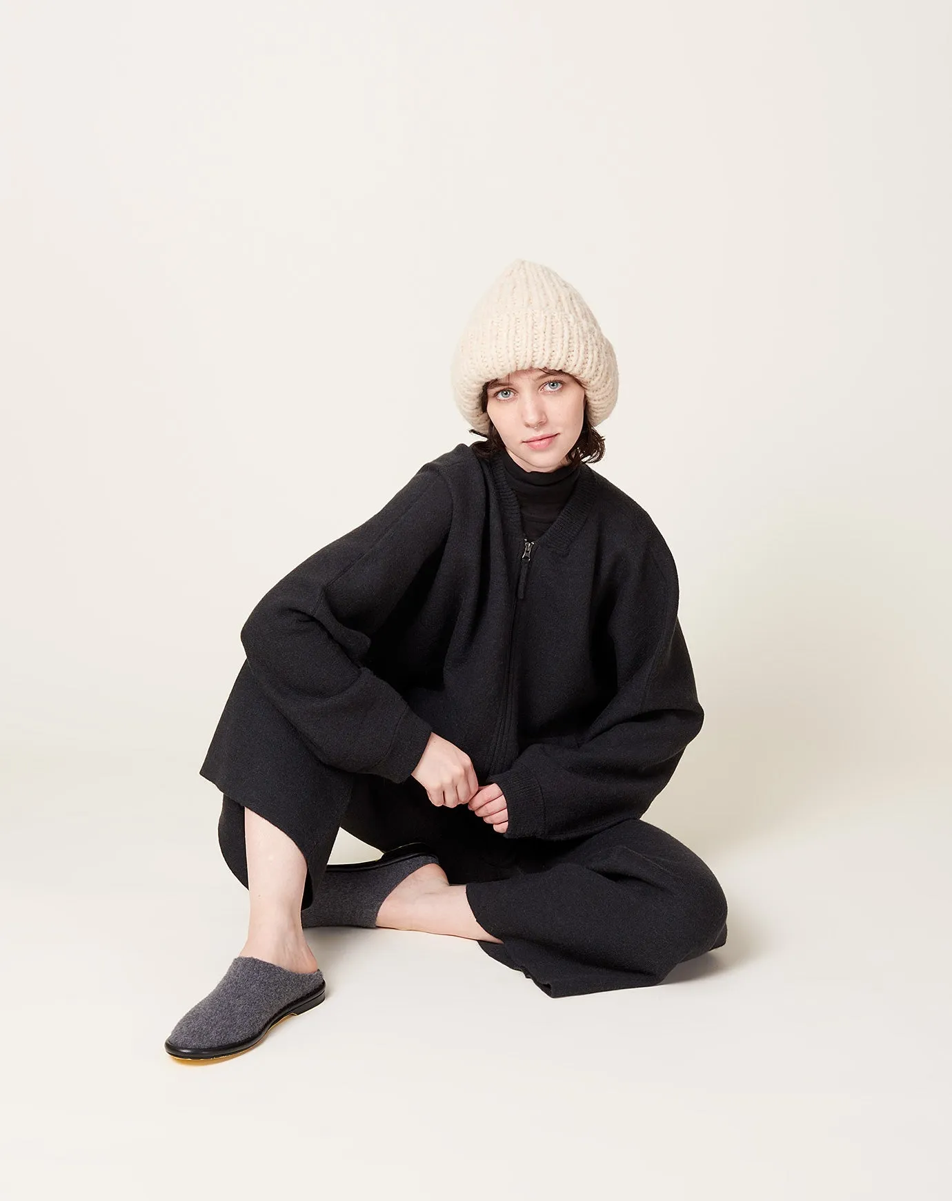 Double Knit Bomber in Ink