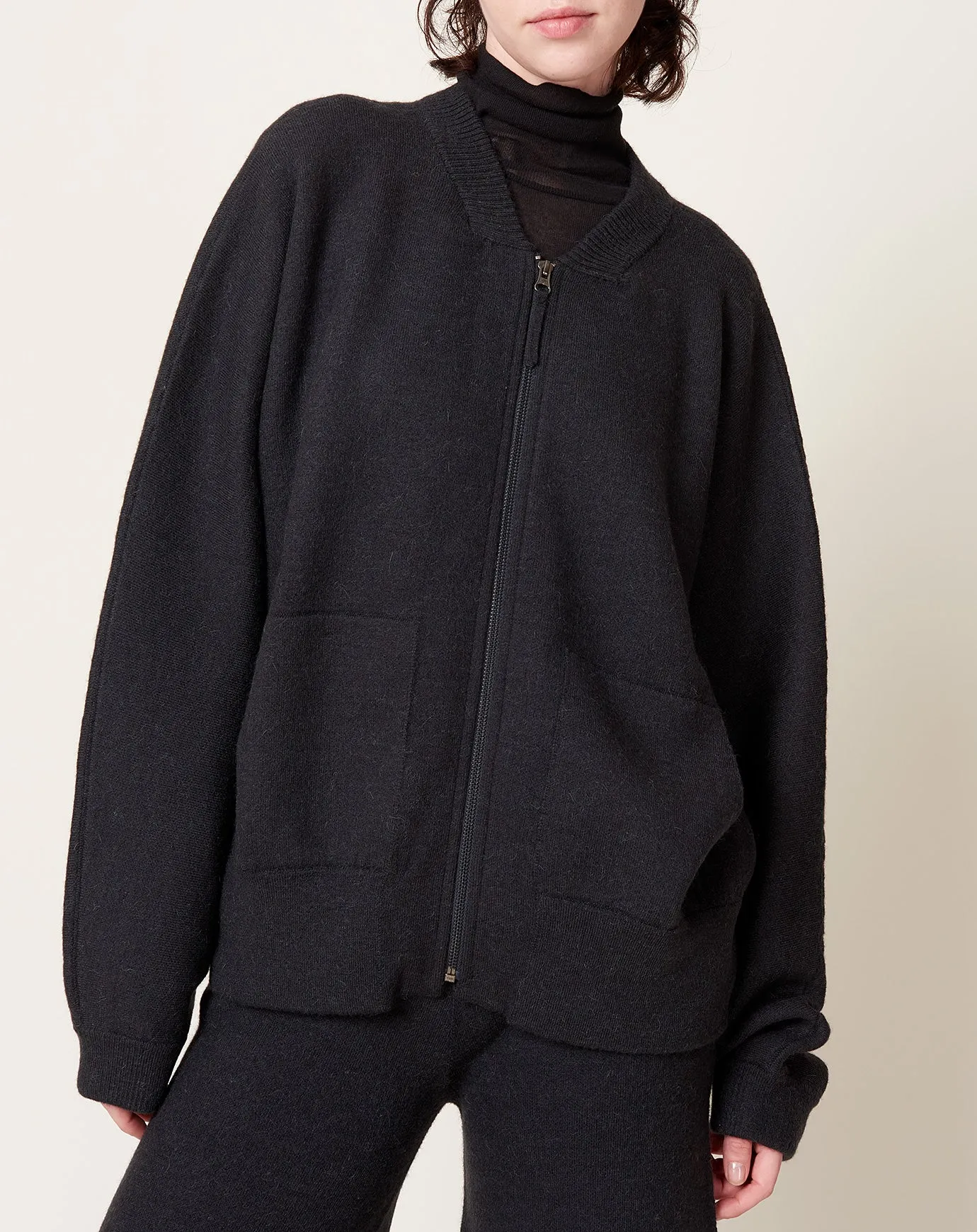 Double Knit Bomber in Ink