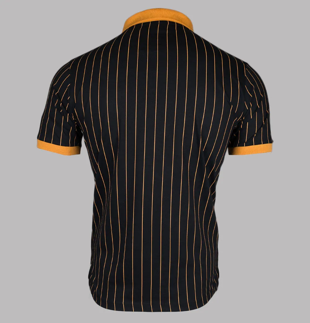 Fila Vintage BB1 Classic Striped Polo Shirt Black/Yam/Potting Soil