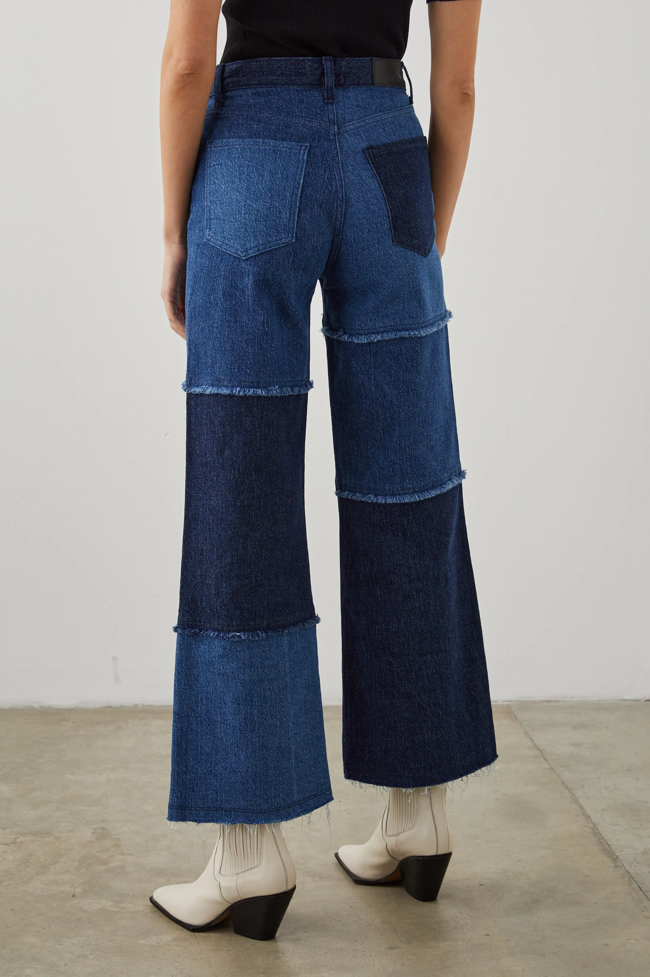 GETTY CROP WIDE LEG - INDIGO PATCHWORK