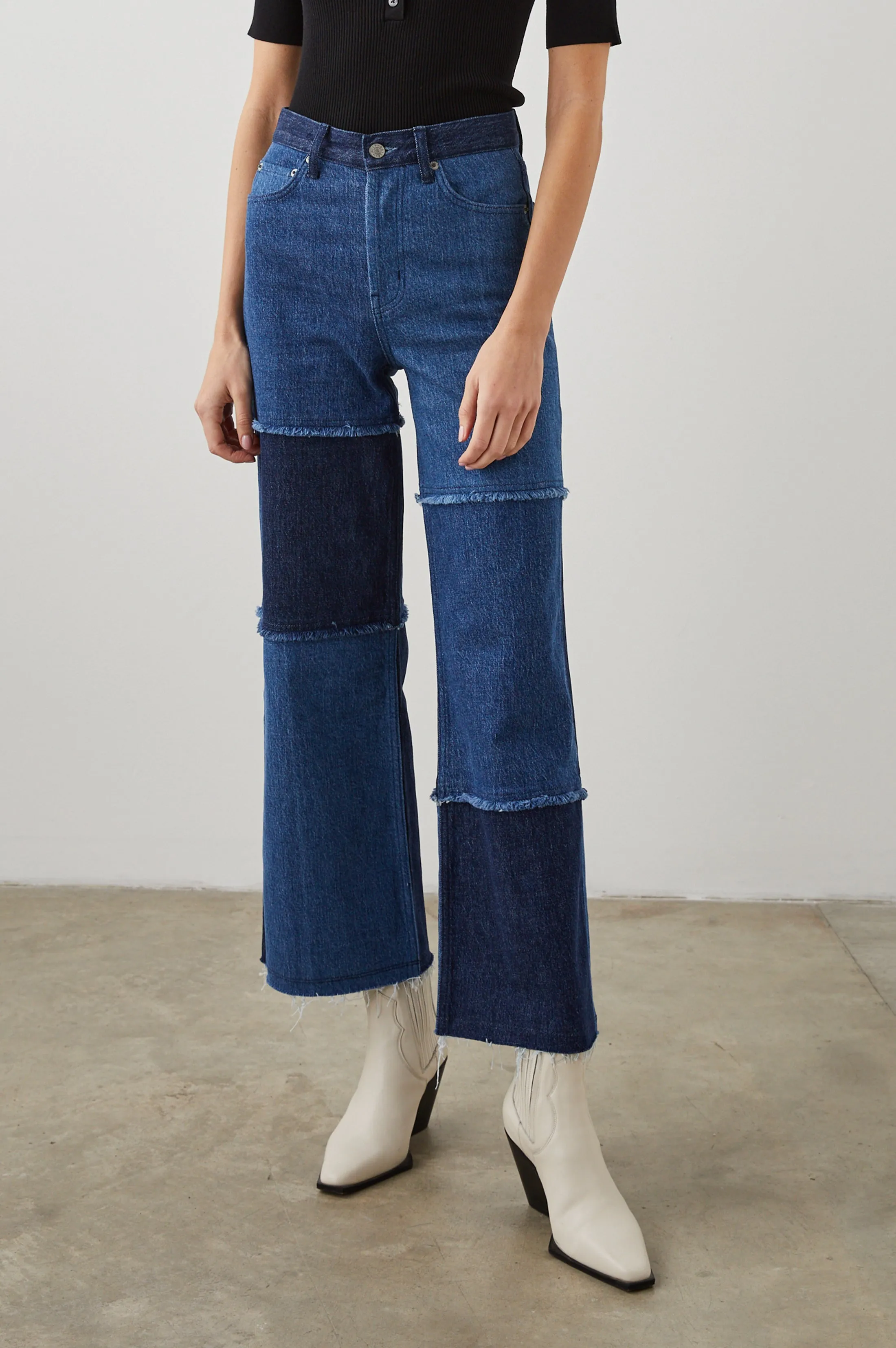 GETTY CROP WIDE LEG - INDIGO PATCHWORK