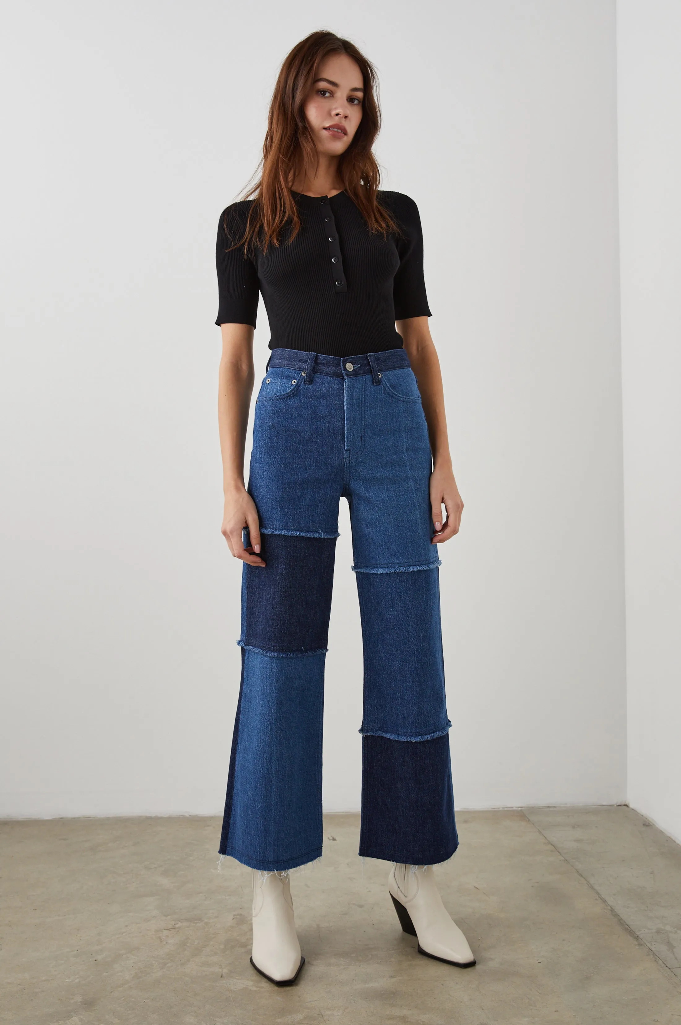 GETTY CROP WIDE LEG - INDIGO PATCHWORK