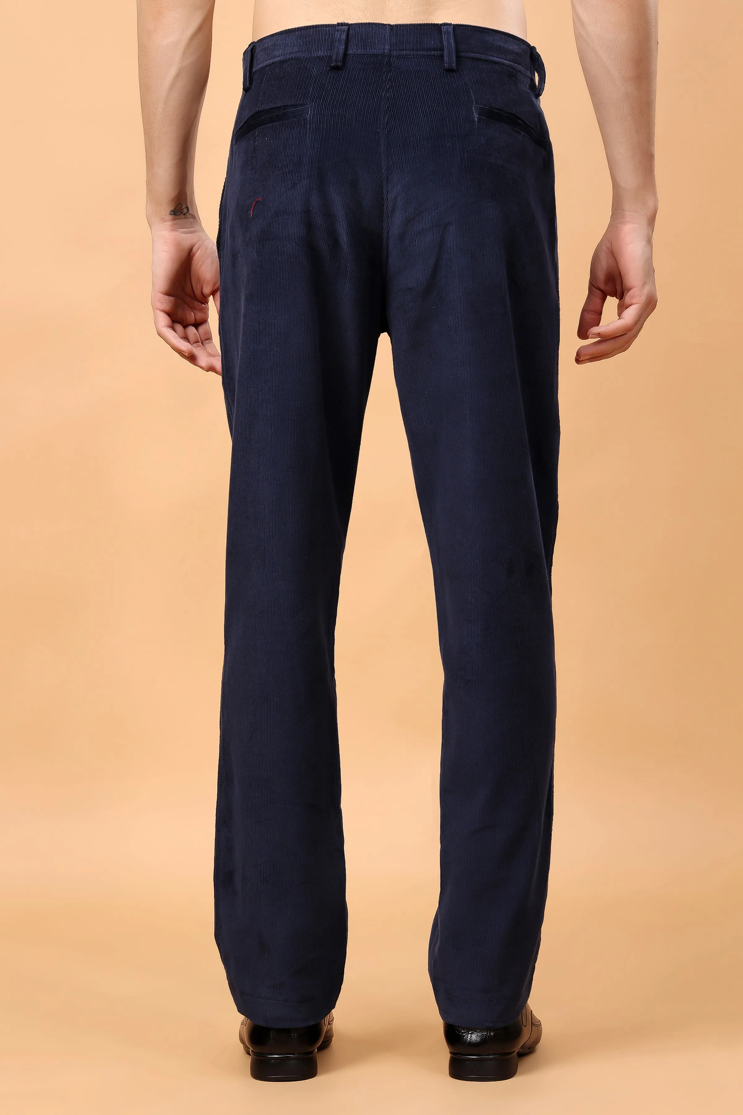 Navy Blue Corduroy Formal Trousers