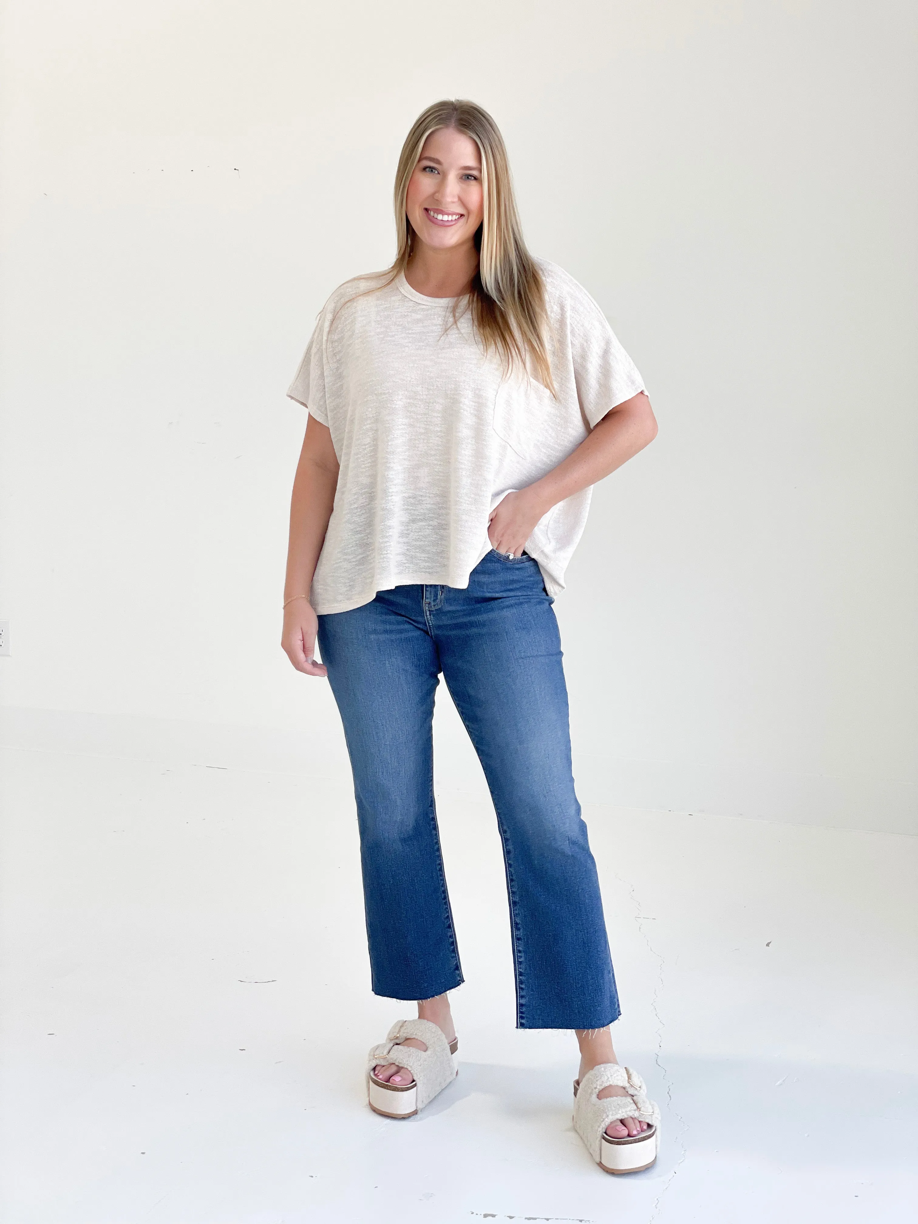 Shy Girl High Rise Crop Flare - Influencer (DAZE DENIM)