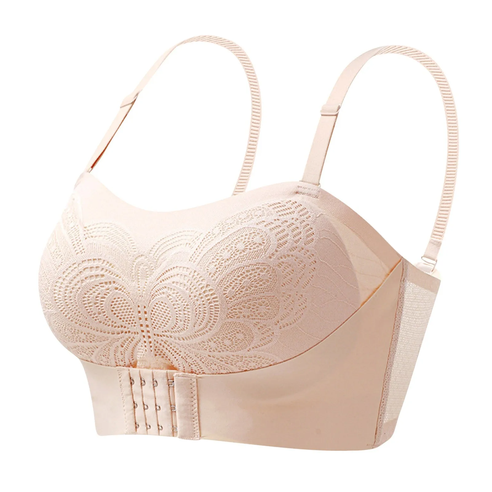 Sports Bra Women Wireless Bras Plus Size Bra Seamless Sports Bra Push Up Bralettes Front Close Bras Strapless Off The Shoulder Strap Detachable Shoulder Strap Slip Beautiful Back Bra 1 - bucketstores.com