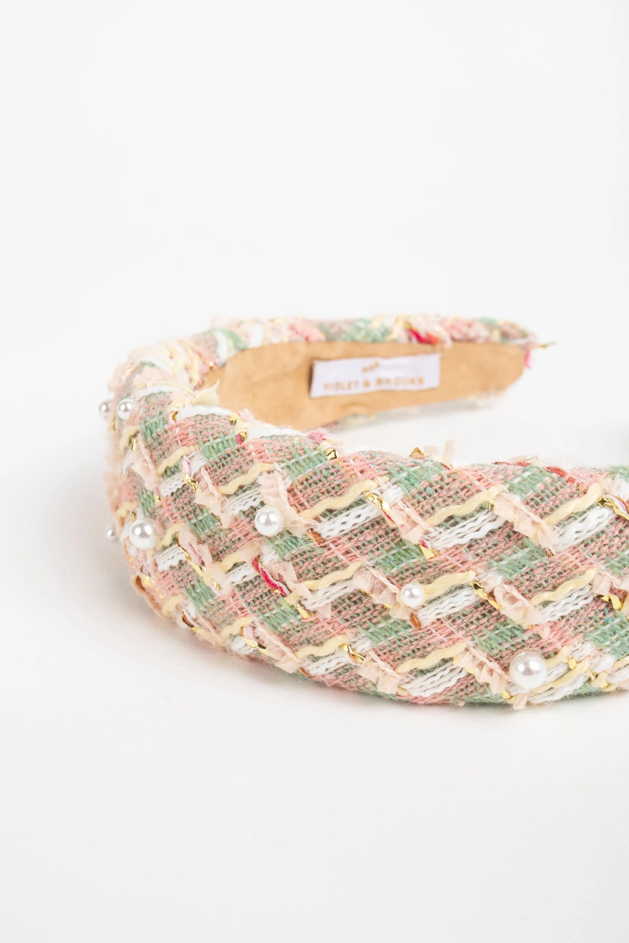 Tweed Pearl Headband